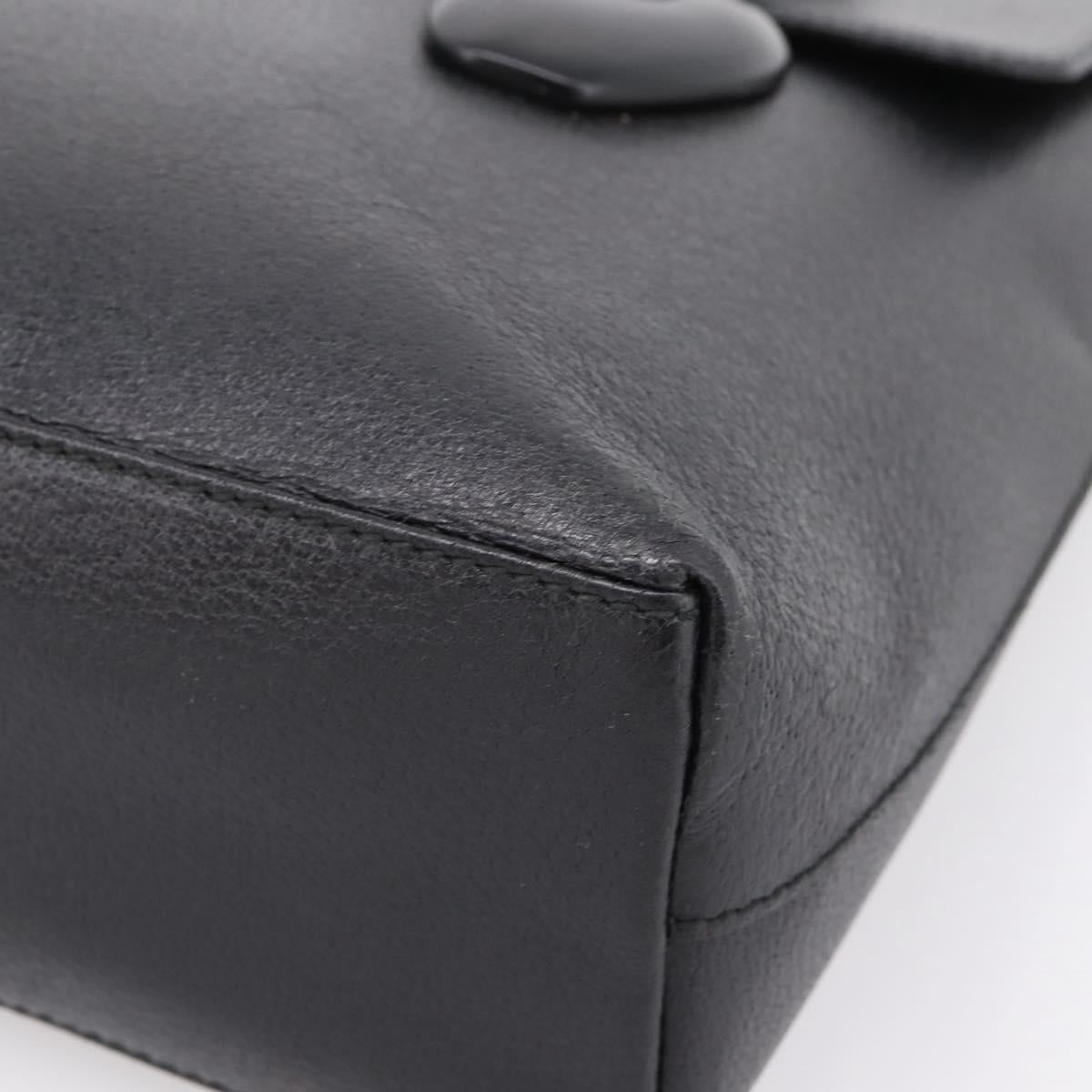 GUCCI Hand Bag Leather Black Silver 002 2123 0451 Auth 209143