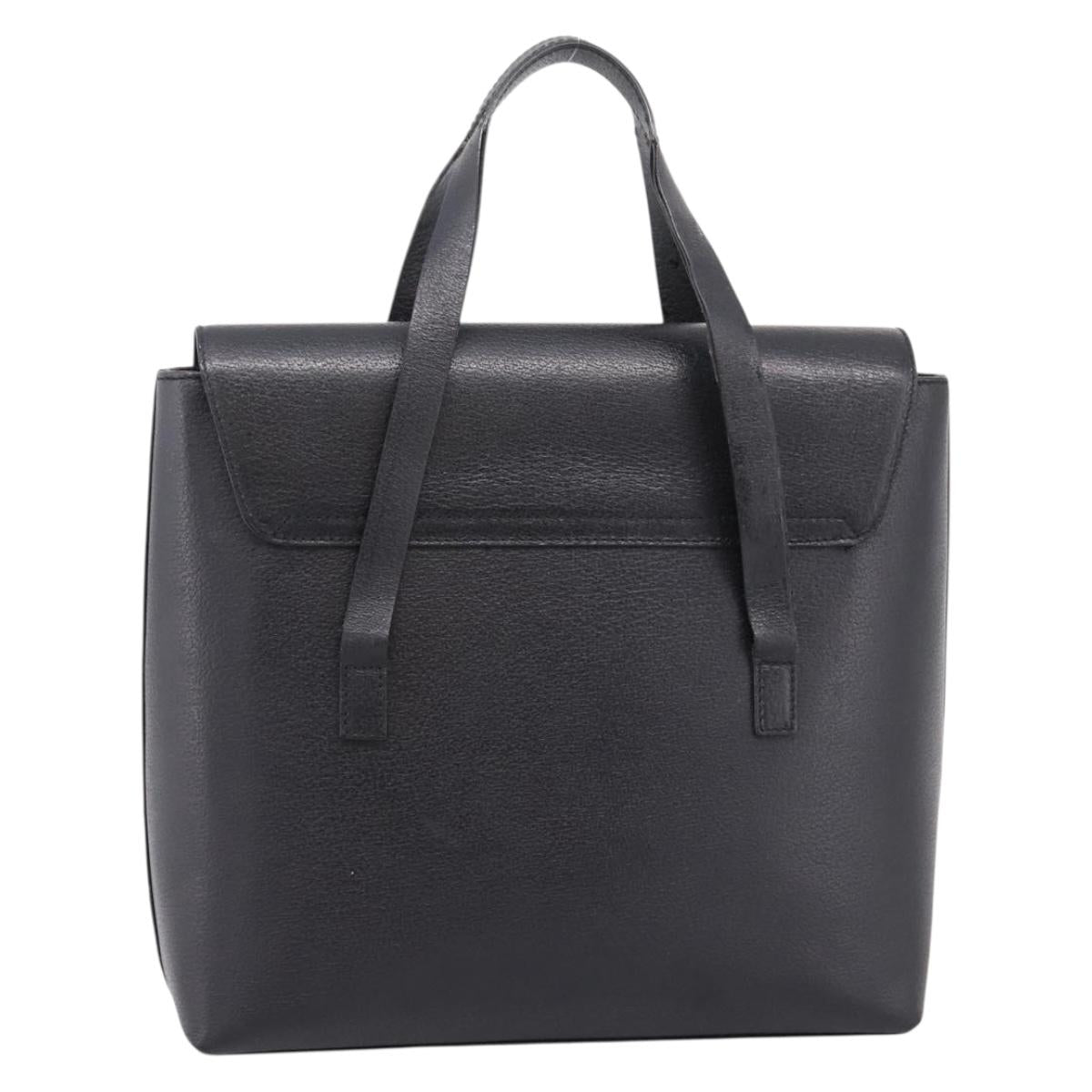 GUCCI Hand Bag Leather Black Silver 002 2123 0451 Auth 209143