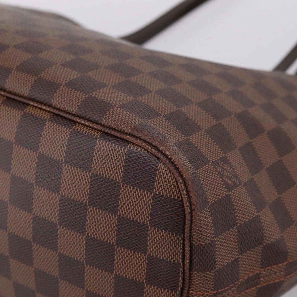 LOUIS VUITTON Damier Ebene Neverfull MM Tote Bag N51105 LV Auth 209146