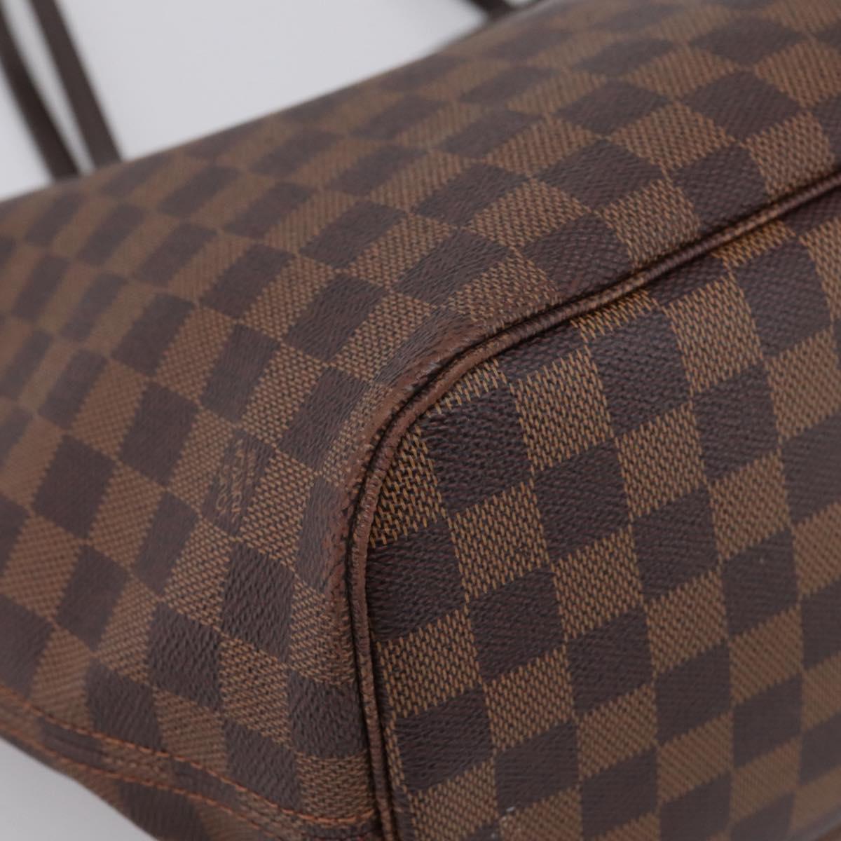 LOUIS VUITTON Damier Ebene Neverfull MM Tote Bag N51105 LV Auth 209146