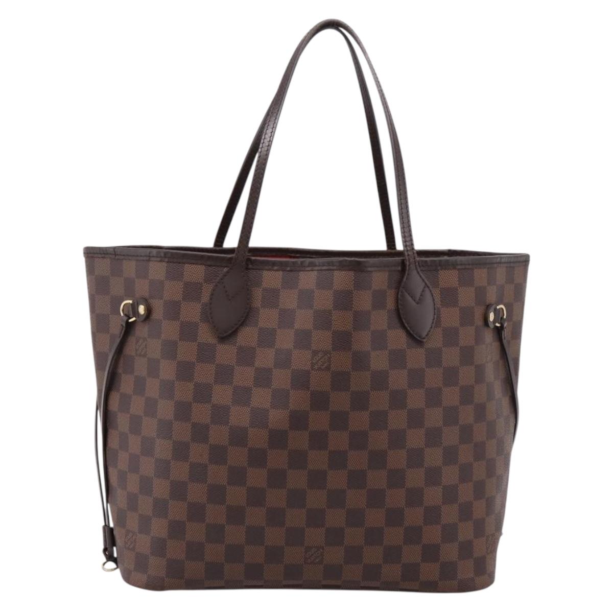 LOUIS VUITTON Damier Ebene Neverfull MM Tote Bag N51105 LV Auth 209146