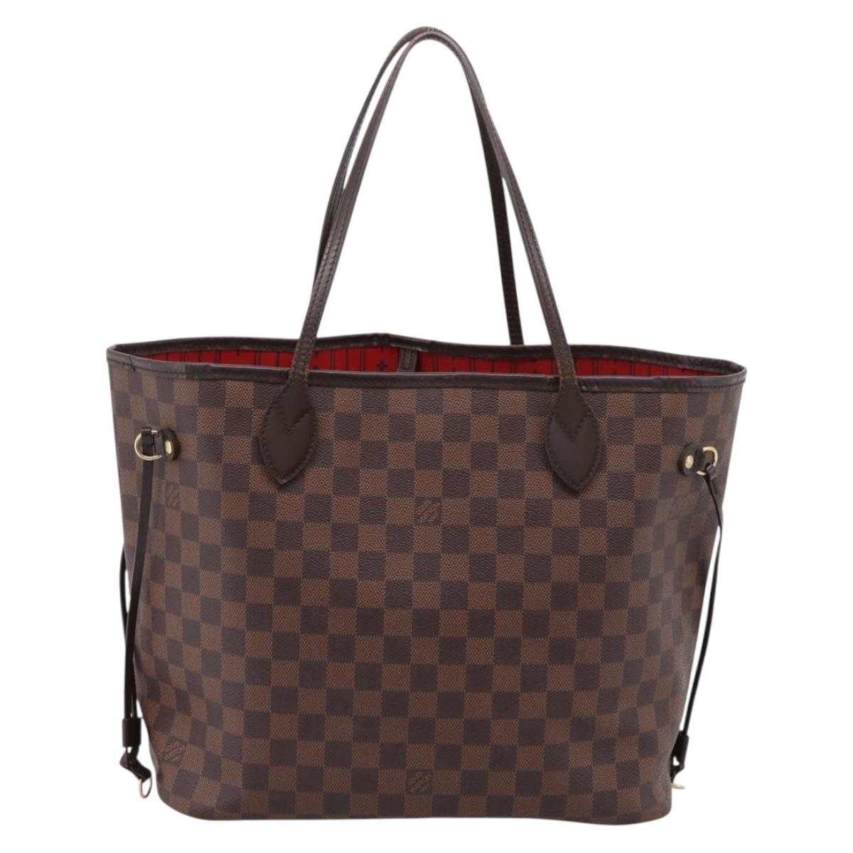 LOUIS VUITTON Damier Ebene Neverfull MM Tote Bag N51105 LV Auth 209146
