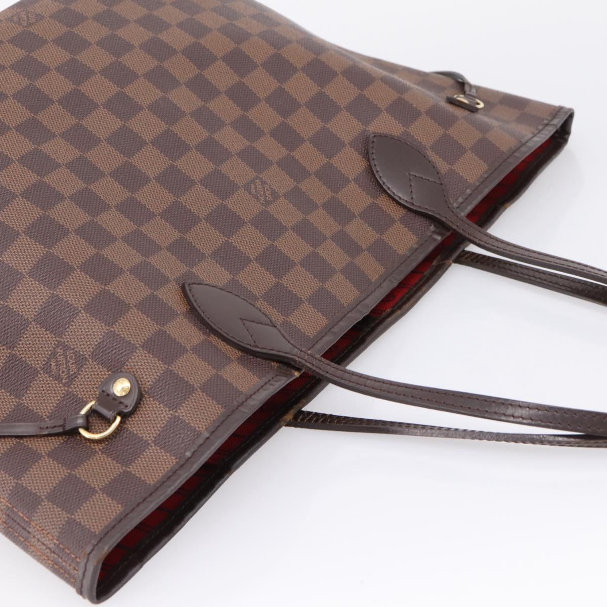 LOUIS VUITTON Damier Ebene Neverfull MM Tote Bag N51105 LV Auth 209146