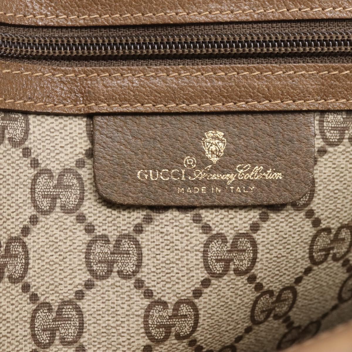 GUCCI GG Supreme Tote Bag PVC Beige Gold Tone 40 02 998 Auth 209148