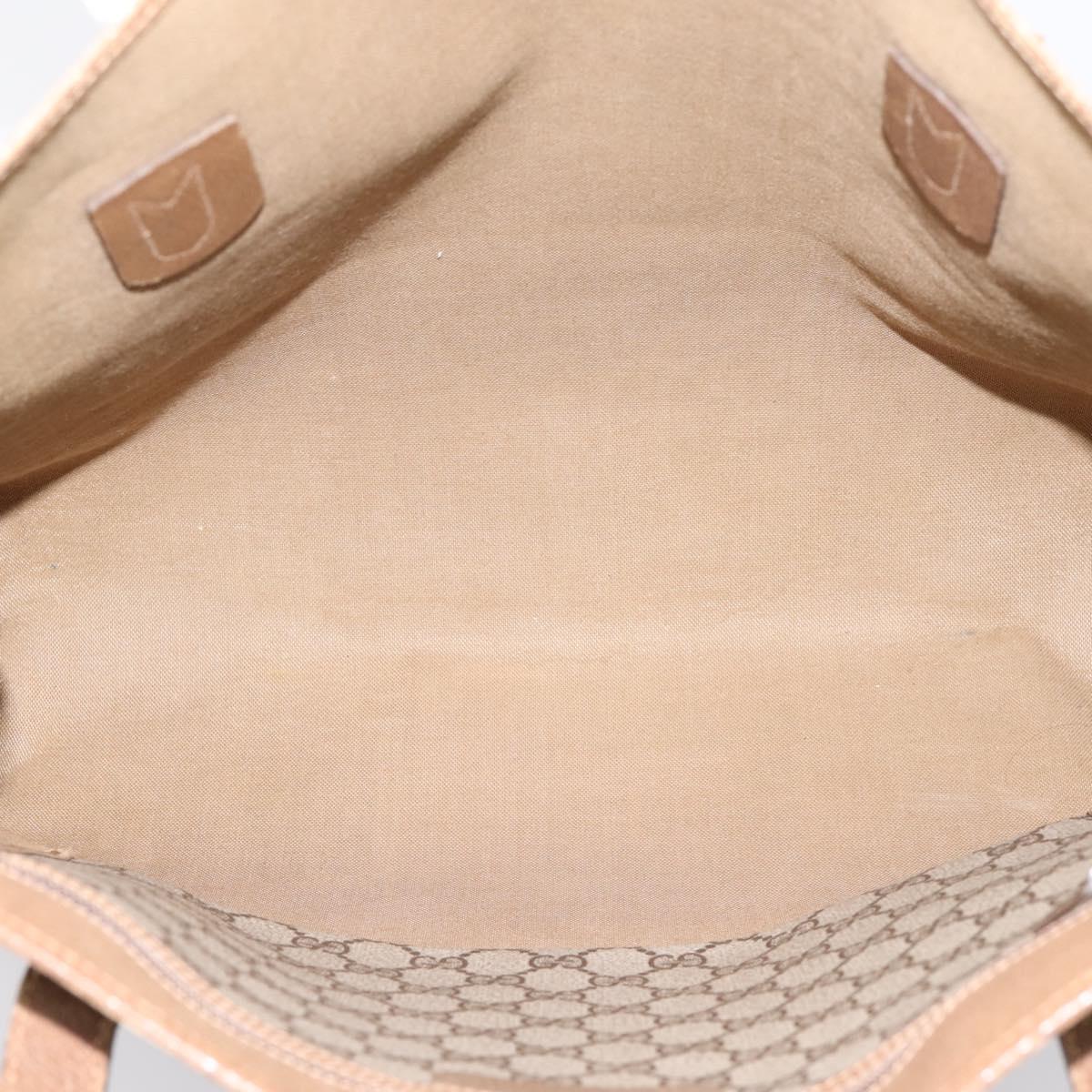GUCCI GG Supreme Tote Bag PVC Beige Gold Tone 40 02 998 Auth 209148
