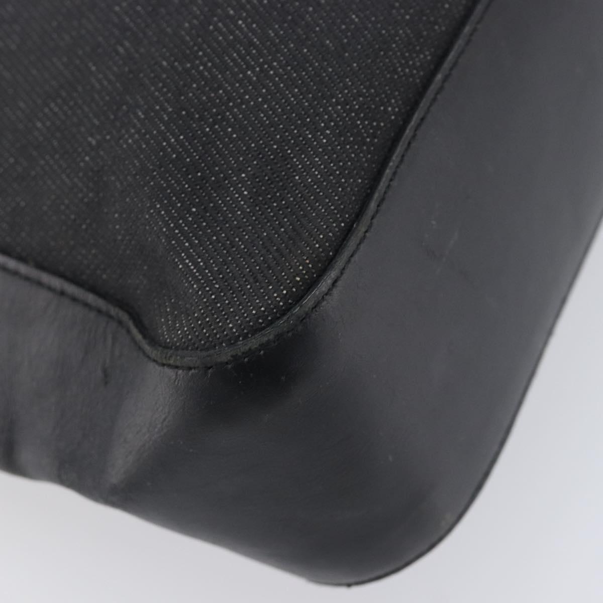 GUCCI Tote Bag Canvas Black Silver 73983 Auth 209158