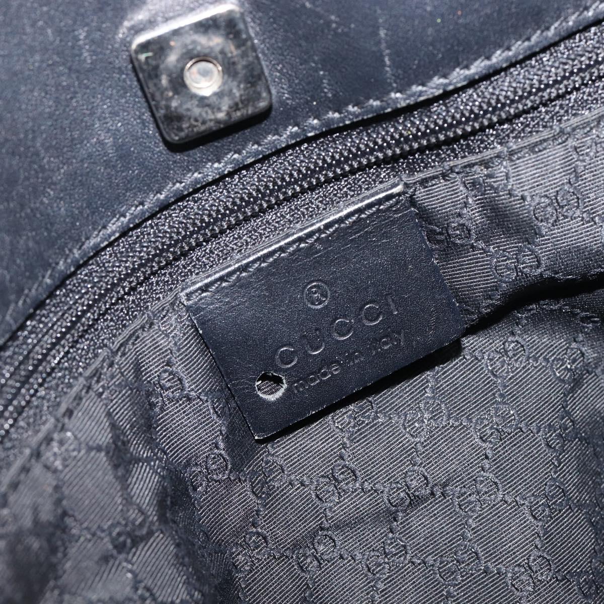 GUCCI Tote Bag Canvas Black Silver 73983 Auth 209158