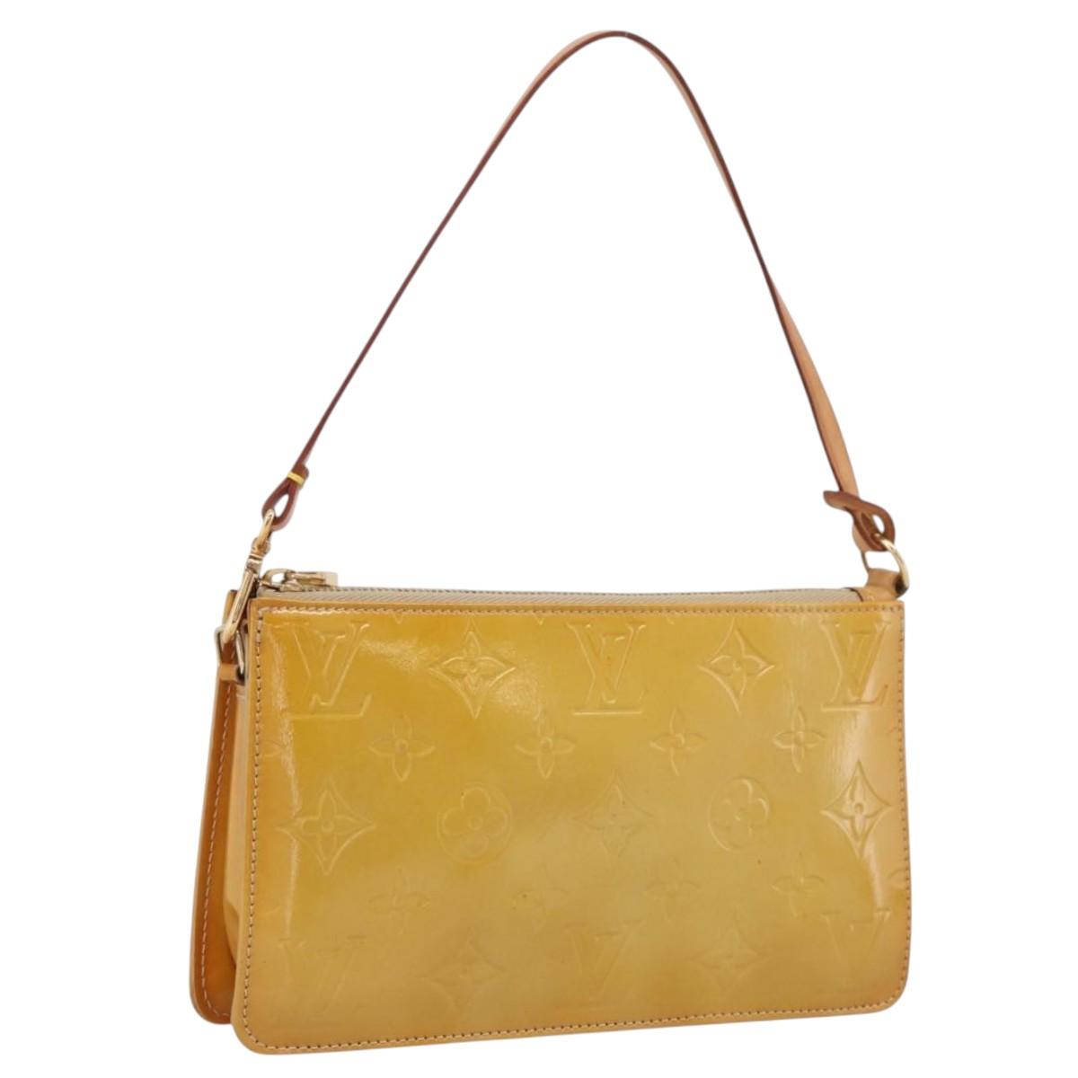 LOUIS VUITTON Monogram Vernis Lexington Pouch Beige M91010 LV Auth 209163A