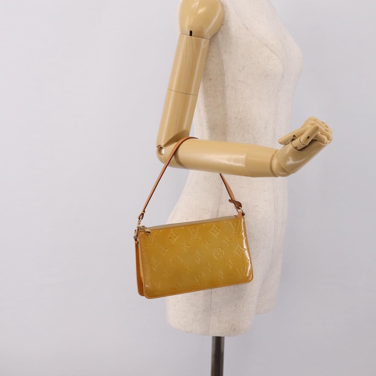 LOUIS VUITTON Monogram Vernis Lexington Pouch Beige M91010 LV Auth 209163A