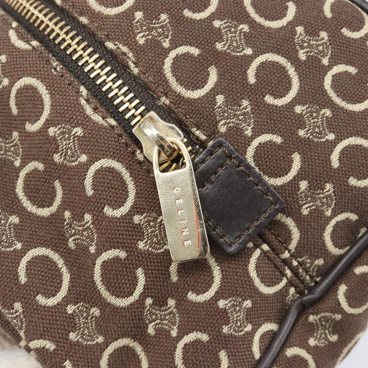 CELINE C Macadam Hand Bag Canvas Brown Gold Tone Auth 209166
