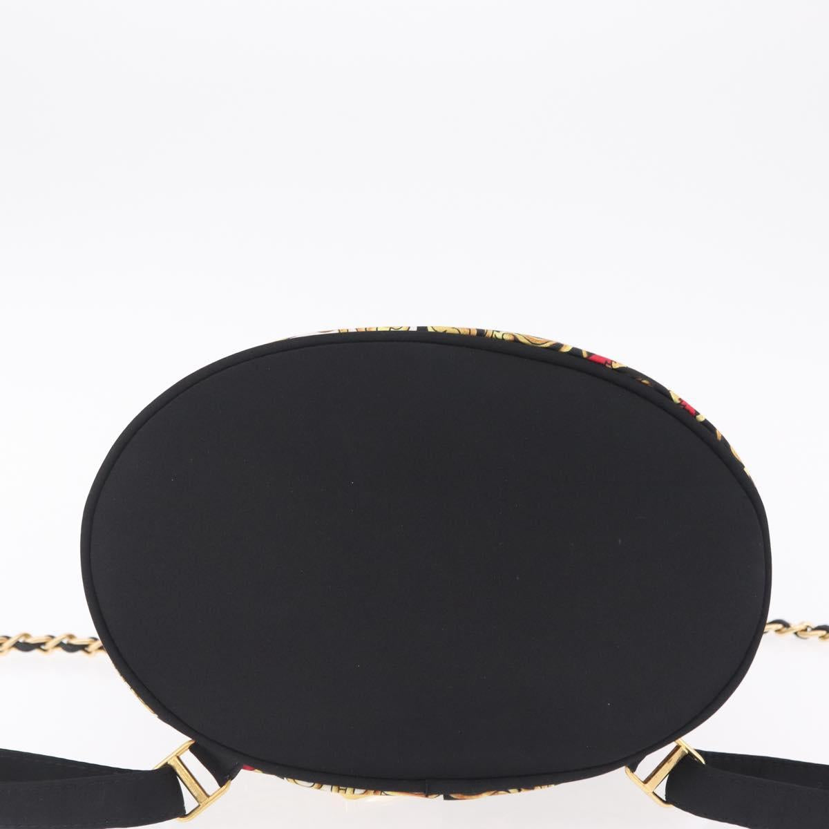 Gianni Versace Chain Backpack Nylon Yellow Gold Tone Auth 209167A