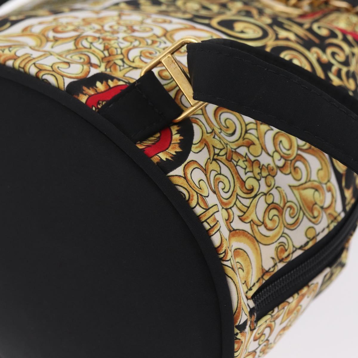 Gianni Versace Chain Backpack Nylon Yellow Gold Tone Auth 209167A