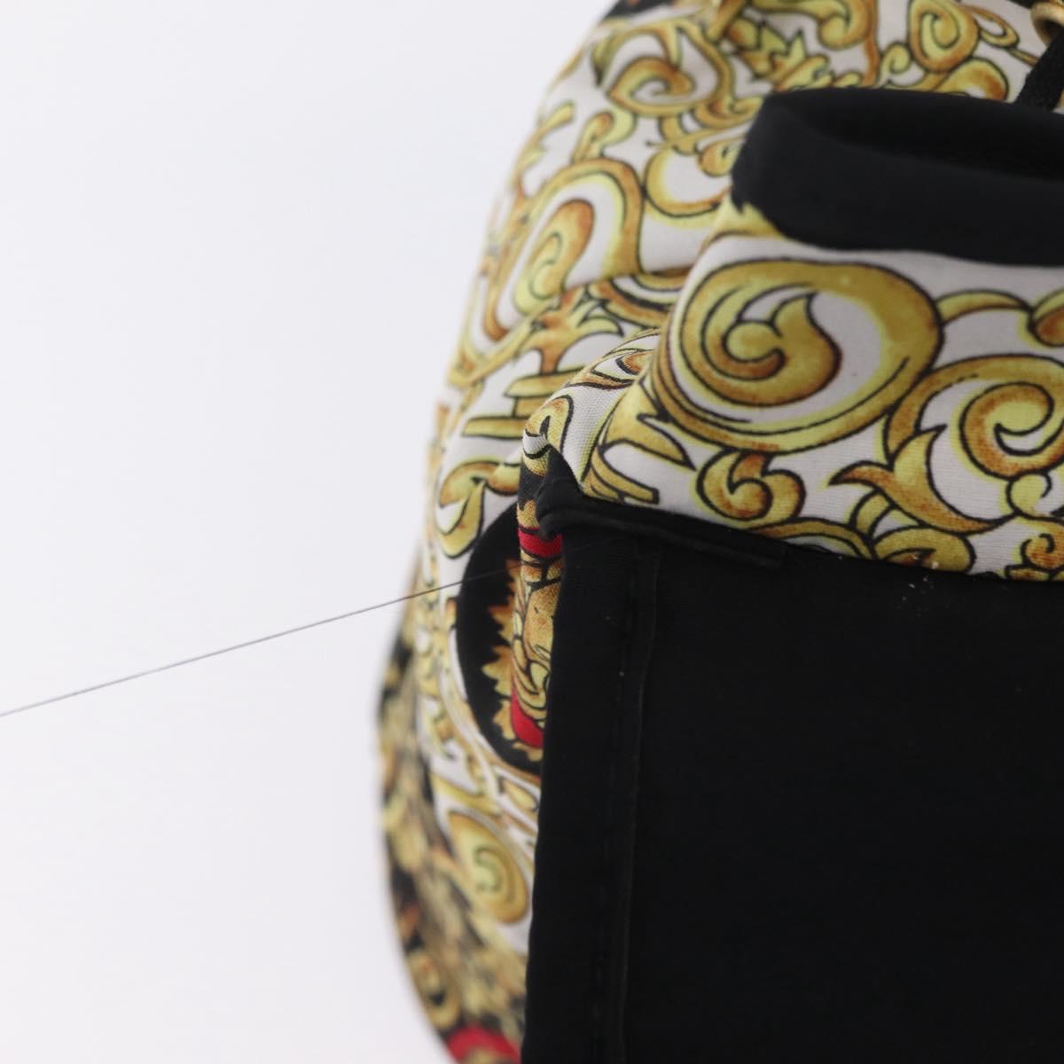Gianni Versace Chain Backpack Nylon Yellow Gold Tone Auth 209167A