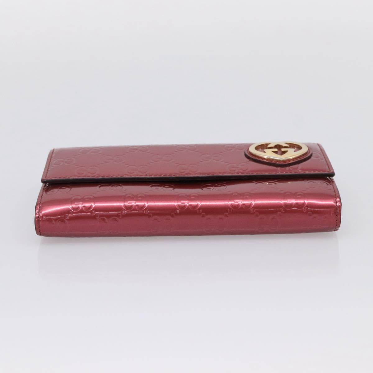GUCCI GG Canvas Long Wallet Leather Pink Gold Tone 251861 Auth 209169