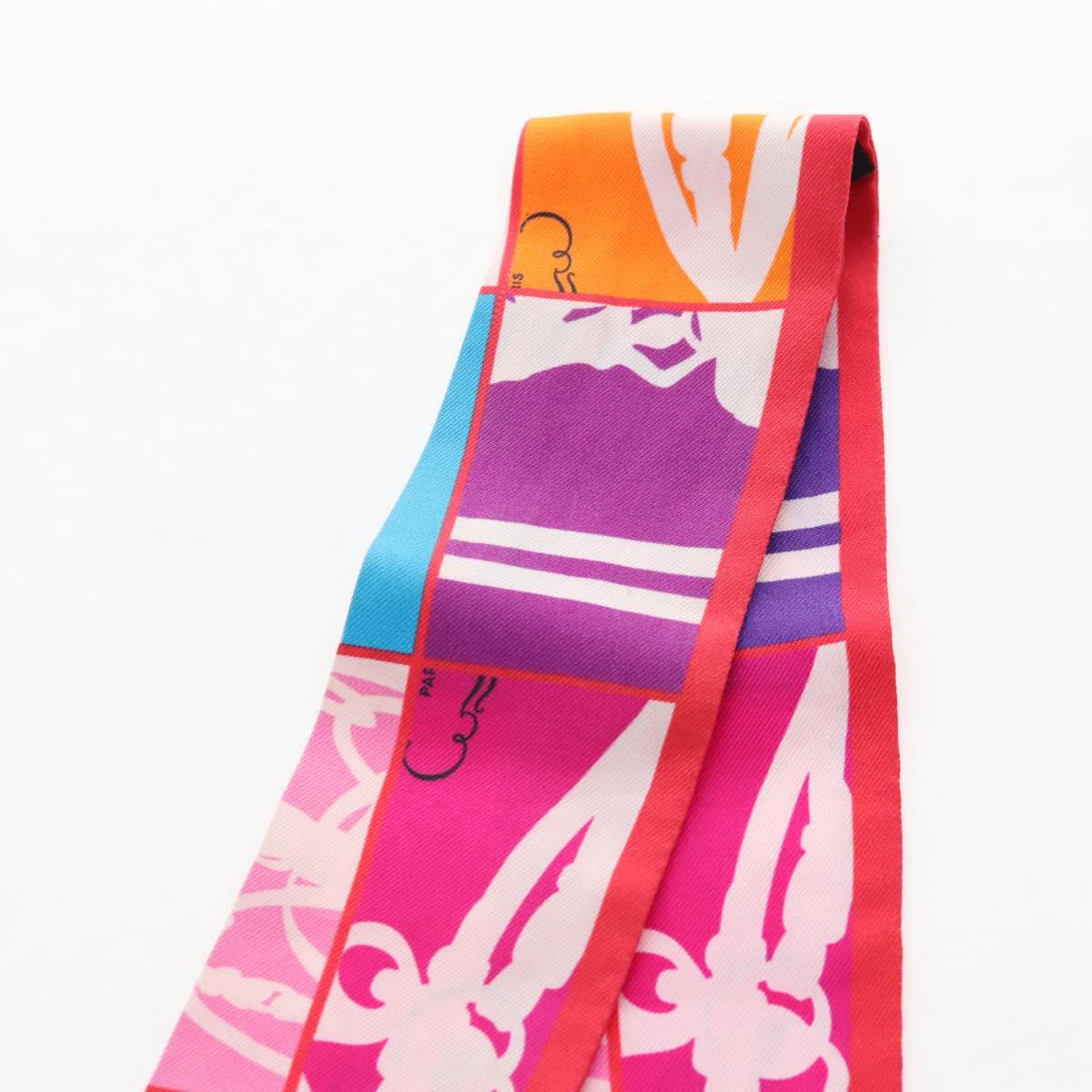 HERMES Twilly Scarf Silk Multicolor ""BRIDES de GALA"" Auth 209173