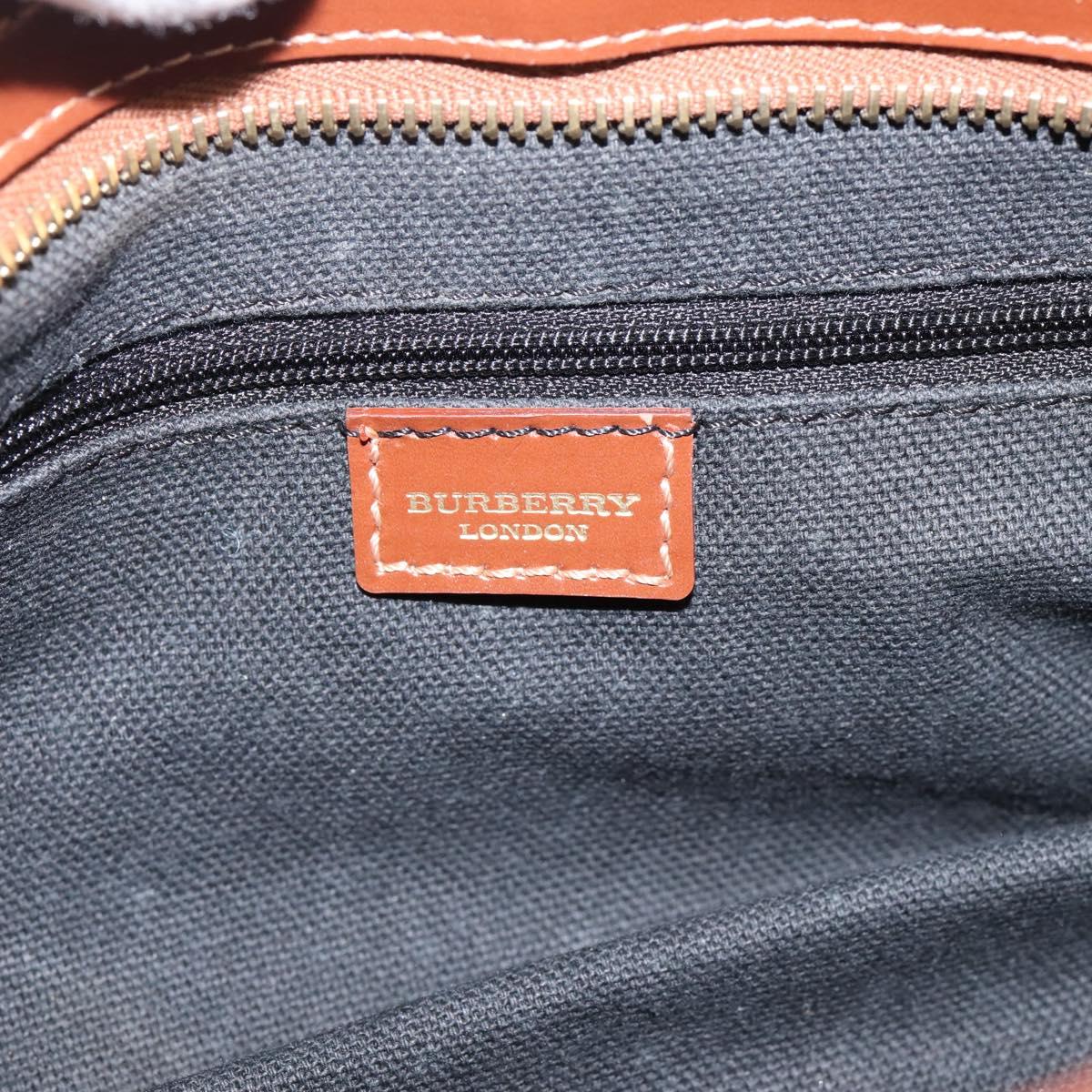 BURBERRY Nova Check Shoulder Bag PVC Beige Gold Auth 209179V