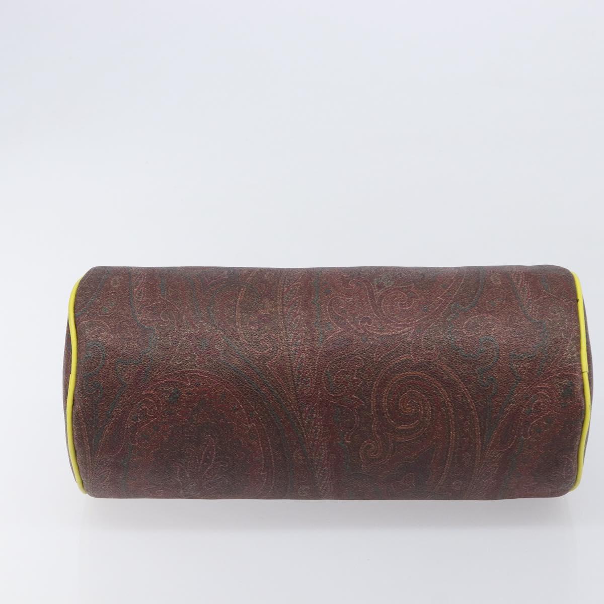 ETRO Paisley Hand Bag PVC Leather Multicolor Gold Tone Auth 209183A