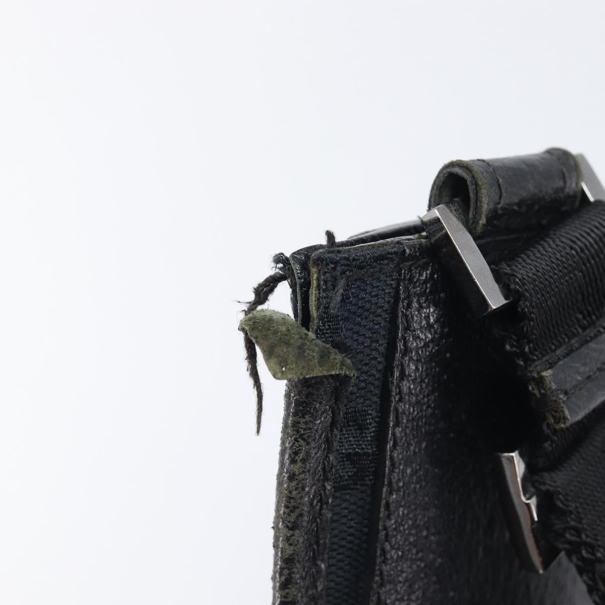 GUCCI GG Canvas Shoulder Bag Black Silver 27639 Auth 209188