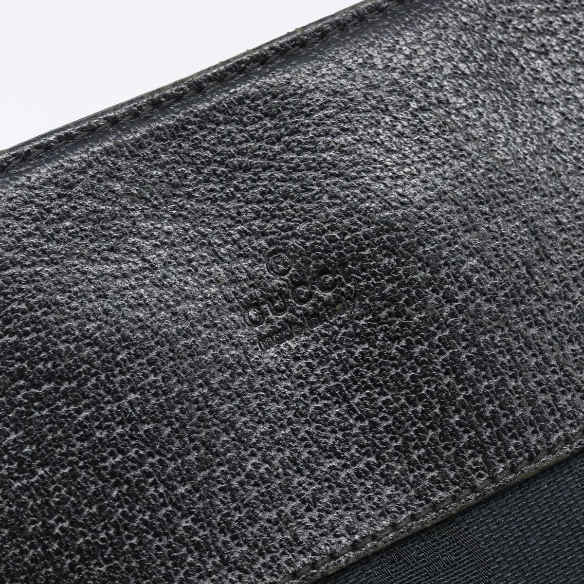GUCCI GG Canvas Shoulder Bag Black Silver 27639 Auth 209188