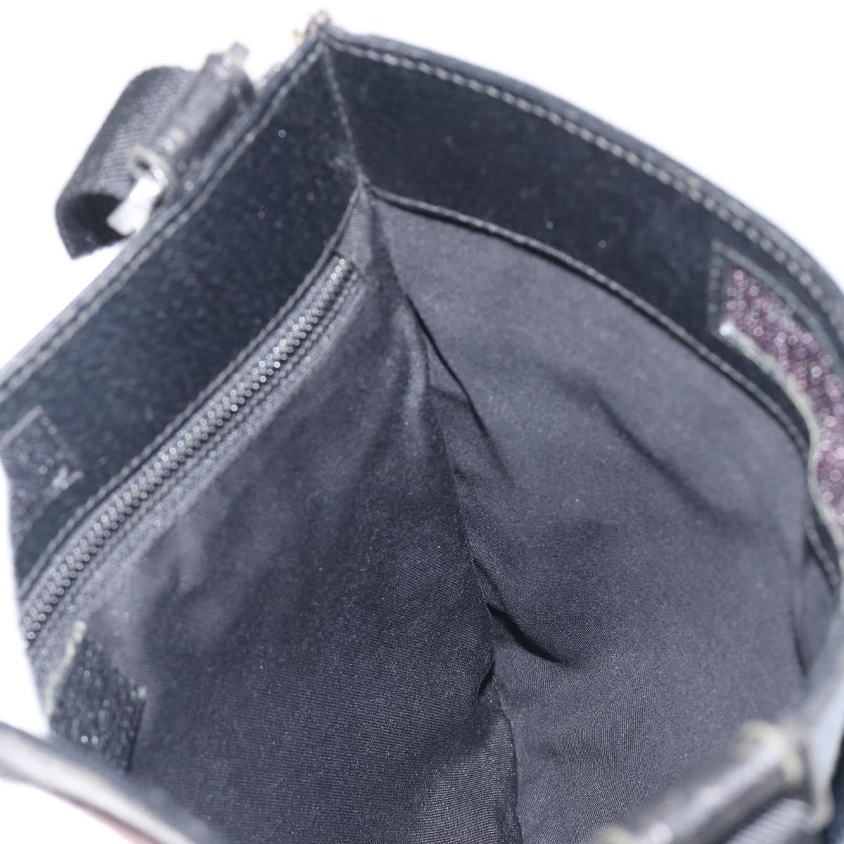 GUCCI GG Canvas Shoulder Bag Black Silver 27639 Auth 209188