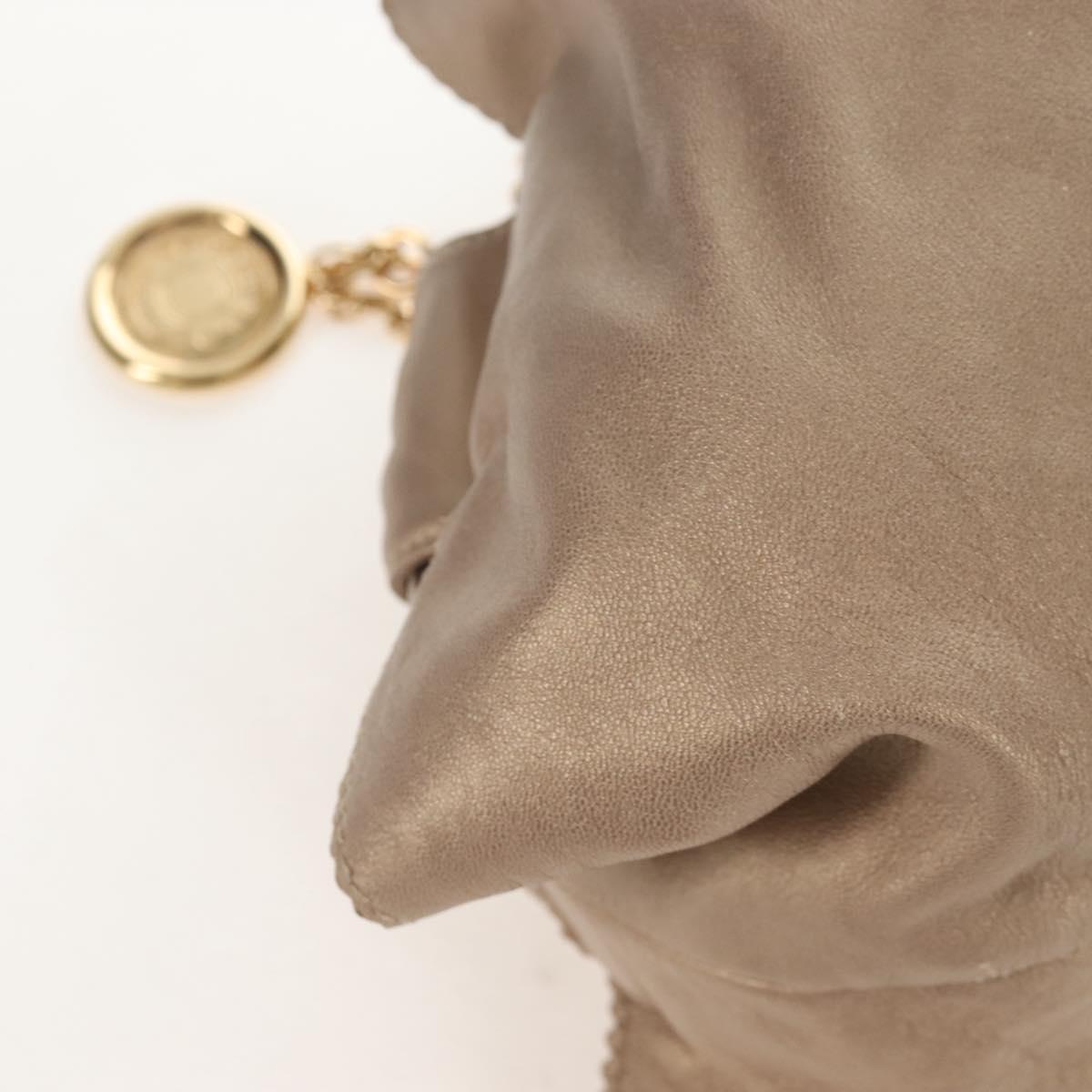 LOEWE Nappa Aire Hand Bag Leather Gold Beige Auth 209217A