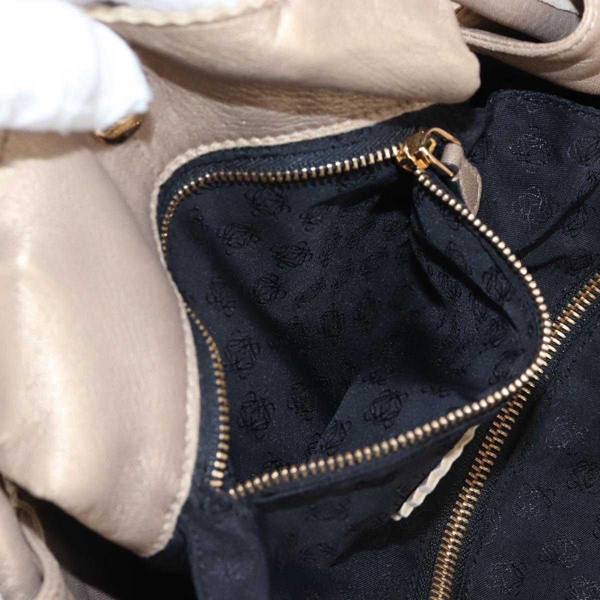 LOEWE Nappa Aire Hand Bag Leather Gold Beige Auth 209217A