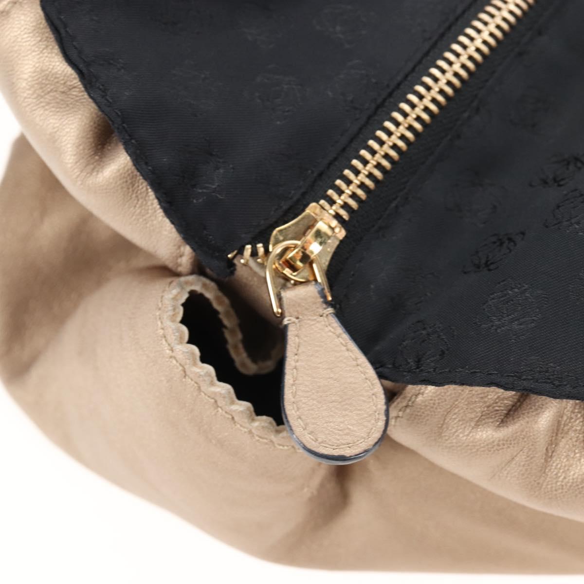 LOEWE Nappa Aire Hand Bag Leather Gold Beige Auth 209217A