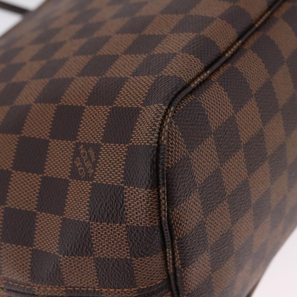 LOUIS VUITTON Damier Ebene Neverfull MM Tote Bag N51105 LV Auth 209219V