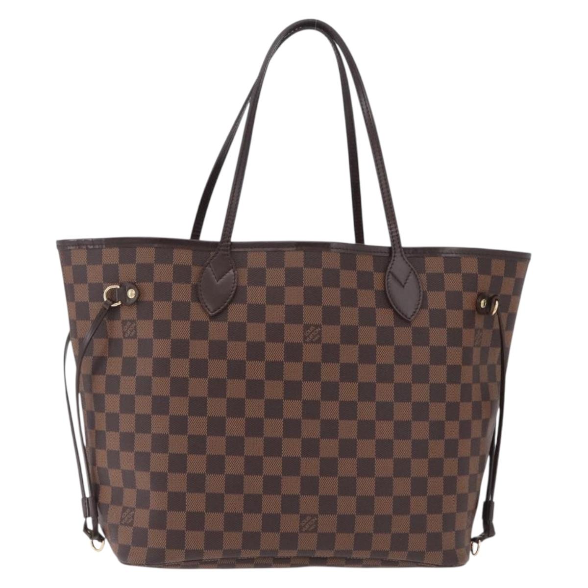 LOUIS VUITTON Damier Ebene Neverfull MM Tote Bag N51105 LV Auth 209219V