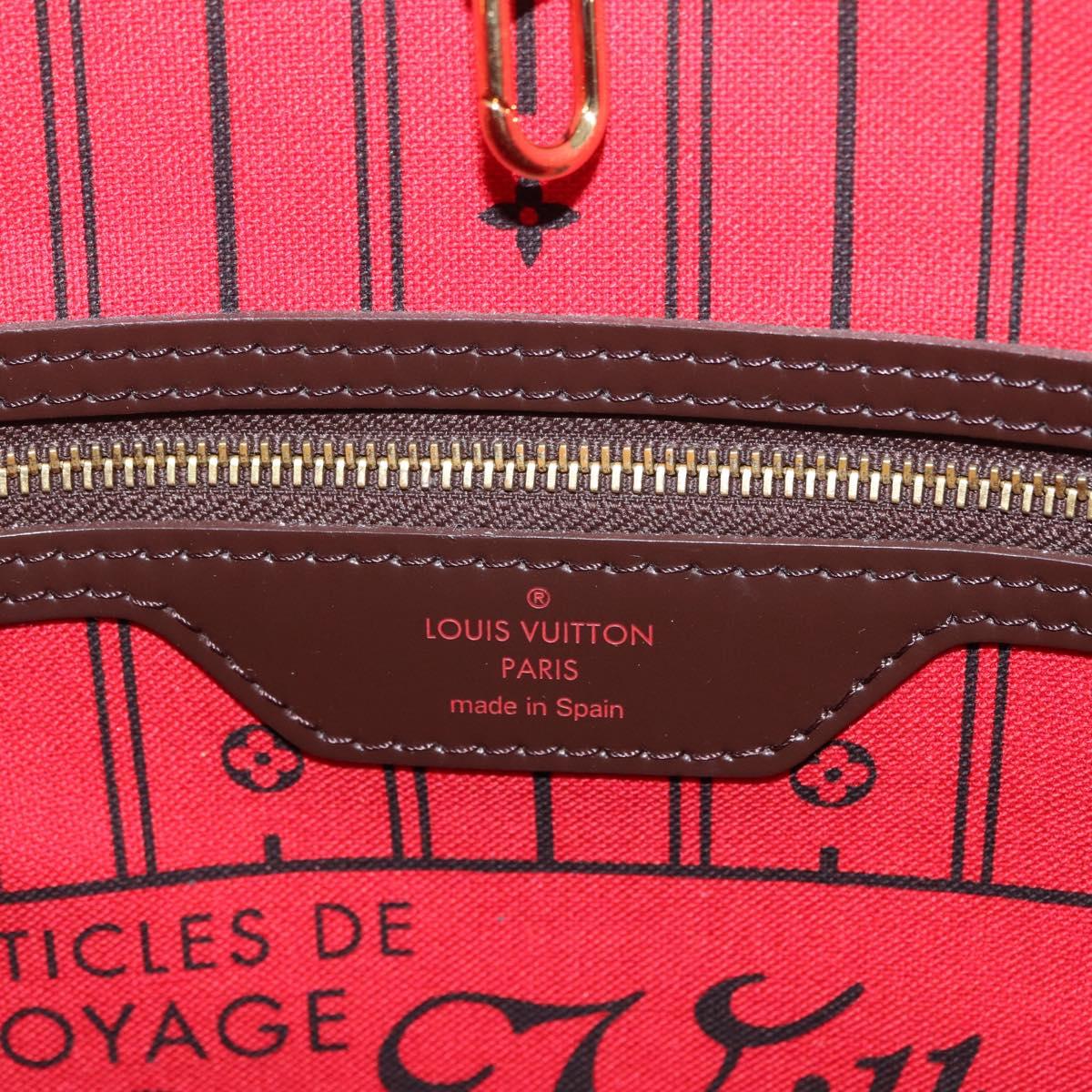 LOUIS VUITTON Damier Ebene Neverfull MM Tote Bag N51105 LV Auth 209219V
