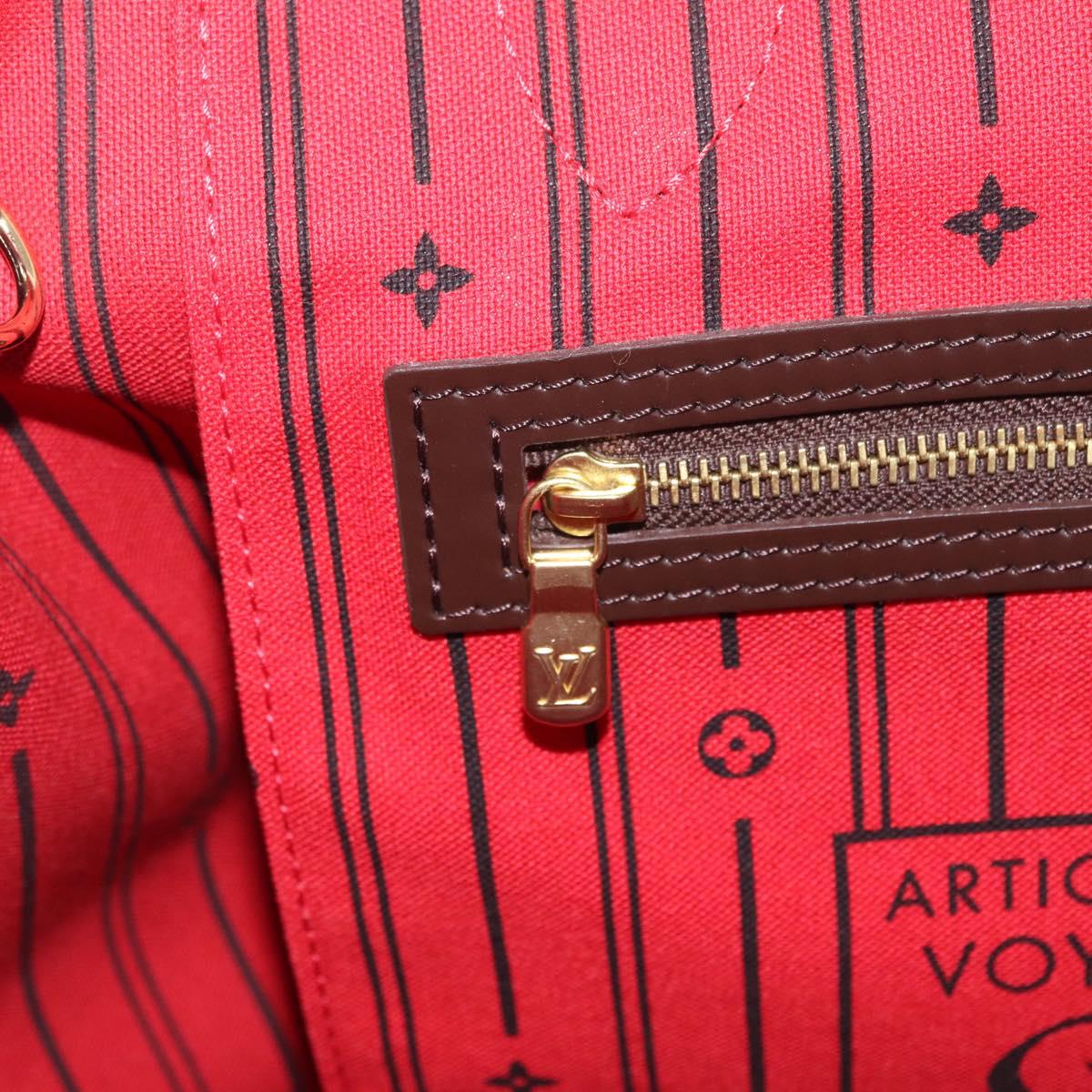 LOUIS VUITTON Damier Ebene Neverfull MM Tote Bag N51105 LV Auth 209219V