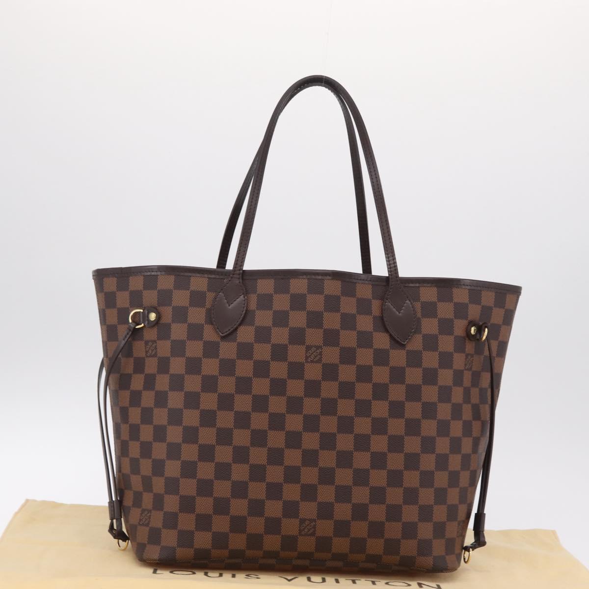LOUIS VUITTON Damier Ebene Neverfull MM Tote Bag N51105 LV Auth 209219V