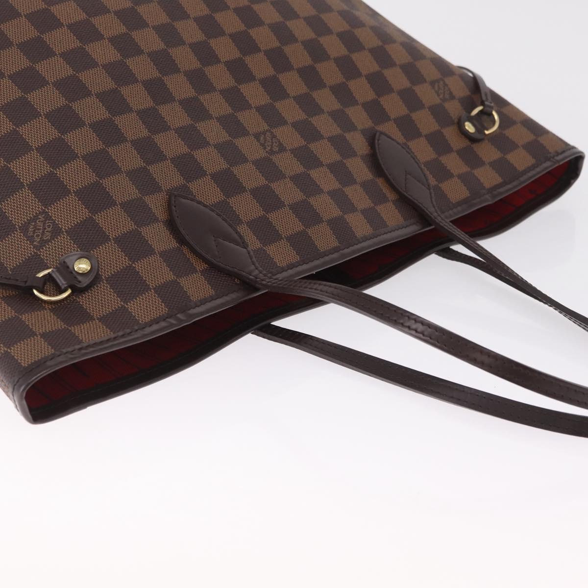 LOUIS VUITTON Damier Ebene Neverfull MM Tote Bag N51105 LV Auth 209219V