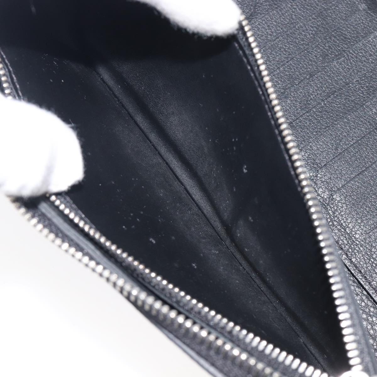LOUIS VUITTON Zippy Wallet Vertical Wallet Taurillon Black M58412 LV Auth 209230
