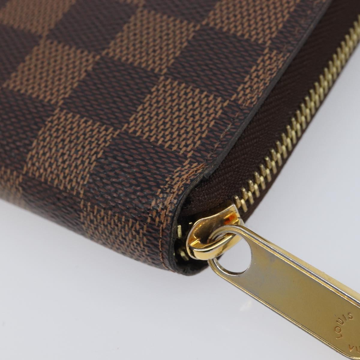LOUIS VUITTON Damier Ebene Zippy Wallet Long Wallet N41661 LV Auth 209235