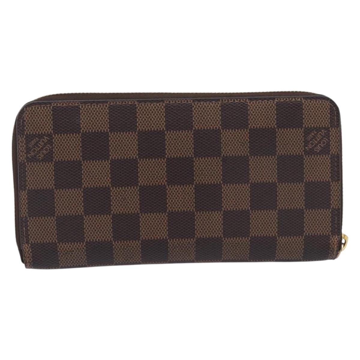 LOUIS VUITTON Damier Ebene Zippy Wallet Long Wallet N41661 LV Auth 209235
