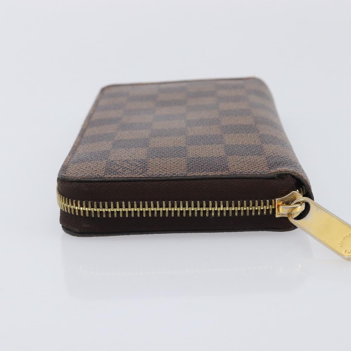 LOUIS VUITTON Damier Ebene Zippy Wallet Long Wallet N41661 LV Auth 209235