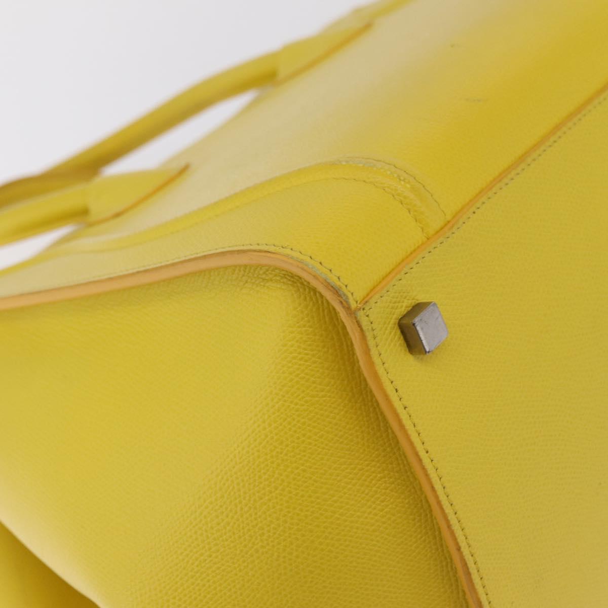 CELINE Luggage Phantom Hand Bag Leather Yellow Silver Auth 209237A