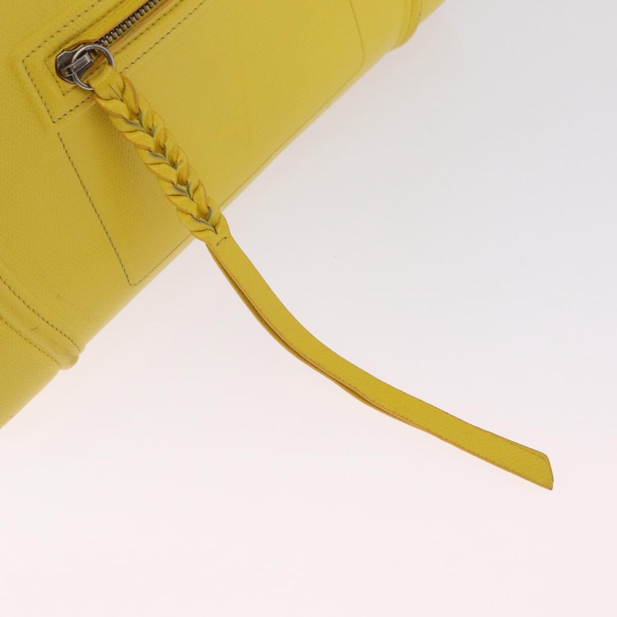 CELINE Luggage Phantom Hand Bag Leather Yellow Silver Auth 209237A