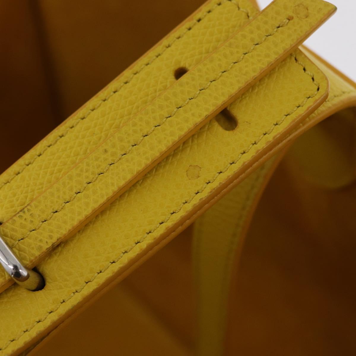 CELINE Luggage Phantom Hand Bag Leather Yellow Silver Auth 209237A