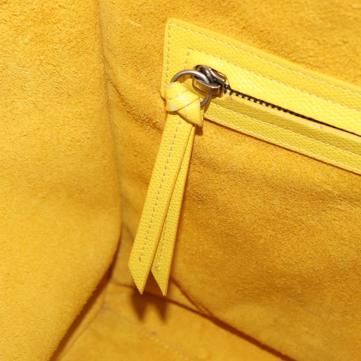CELINE Luggage Phantom Hand Bag Leather Yellow Silver Auth 209237A