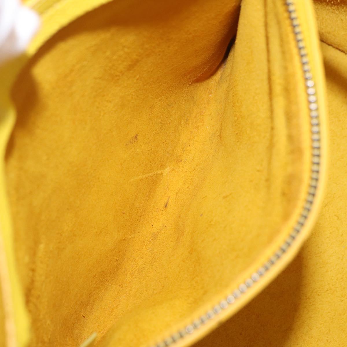 CELINE Luggage Phantom Hand Bag Leather Yellow Silver Auth 209237A