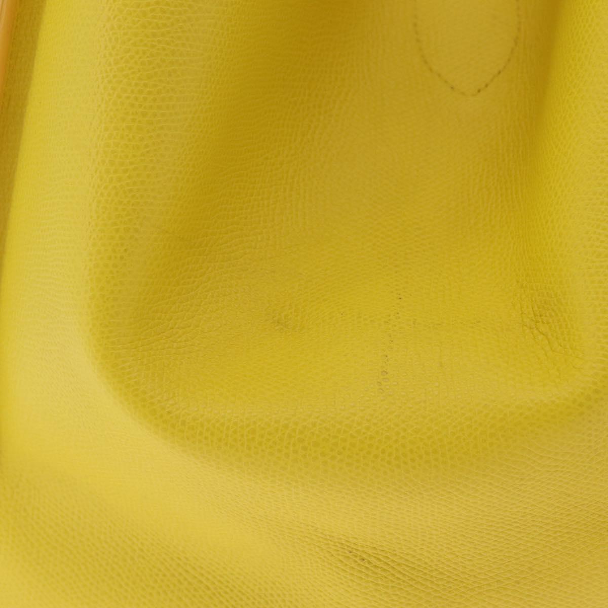 CELINE Luggage Phantom Hand Bag Leather Yellow Silver Auth 209237A