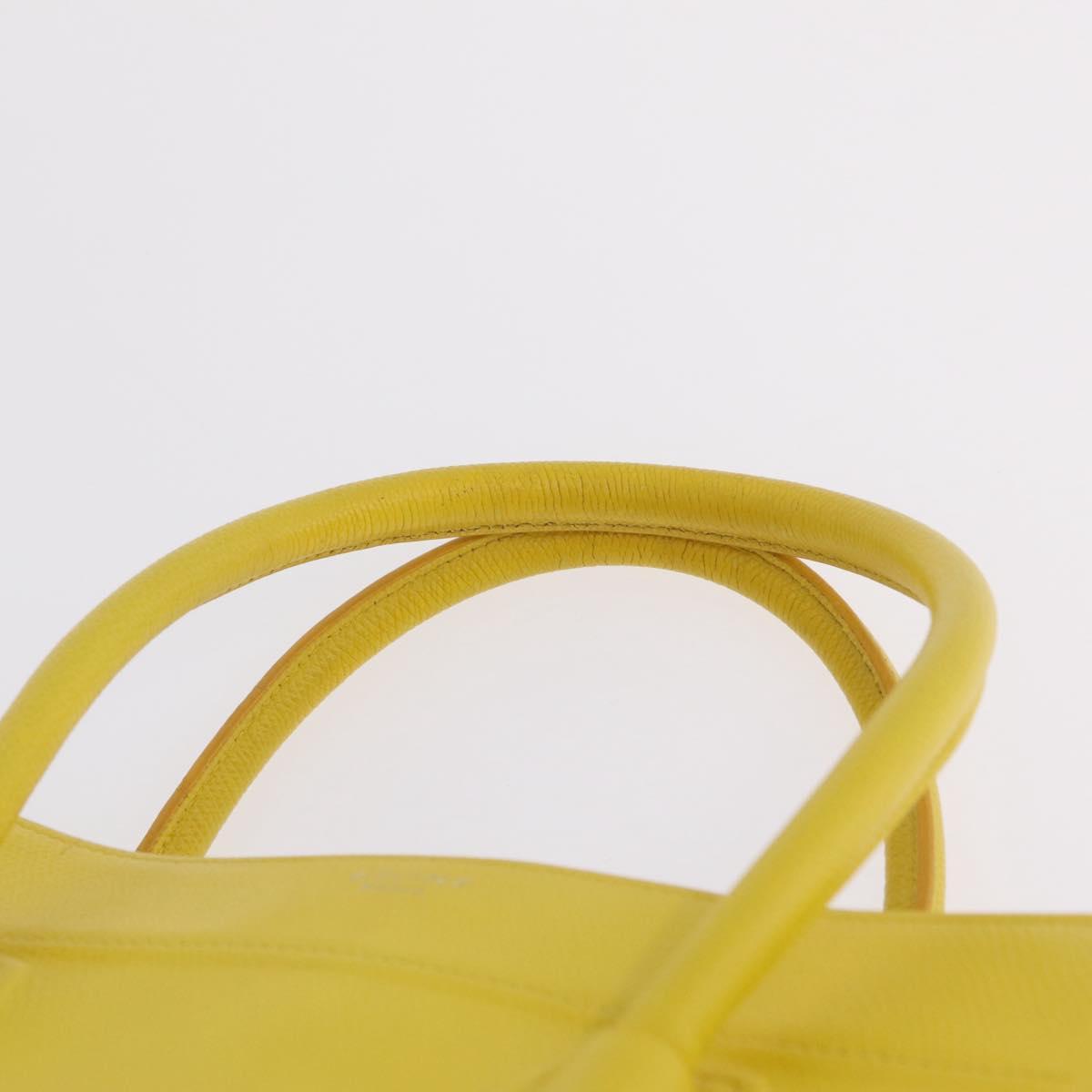 CELINE Luggage Phantom Hand Bag Leather Yellow Silver Auth 209237A