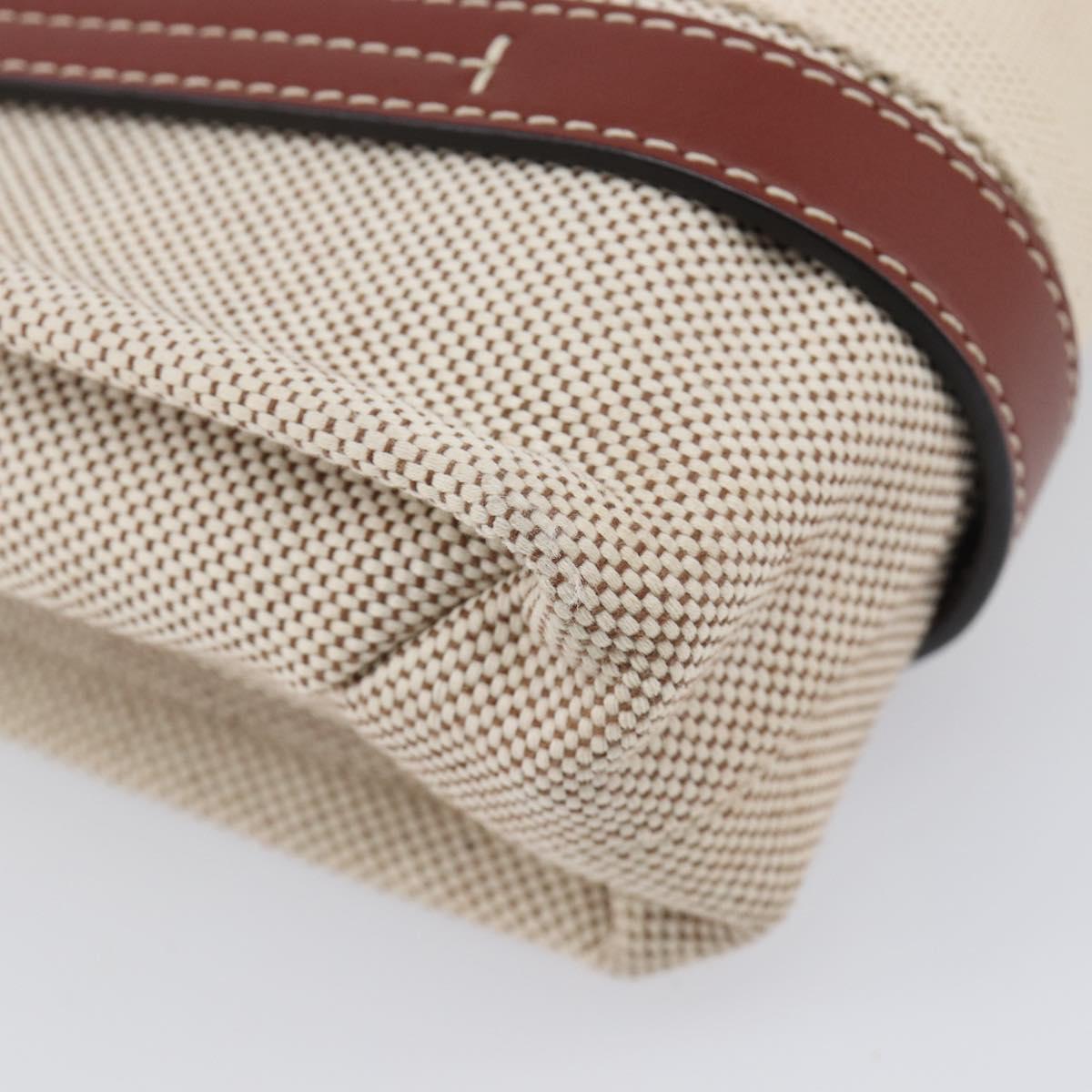 Chloe Woody Small Hand Bag Canvas Beige Brown Auth 209240A