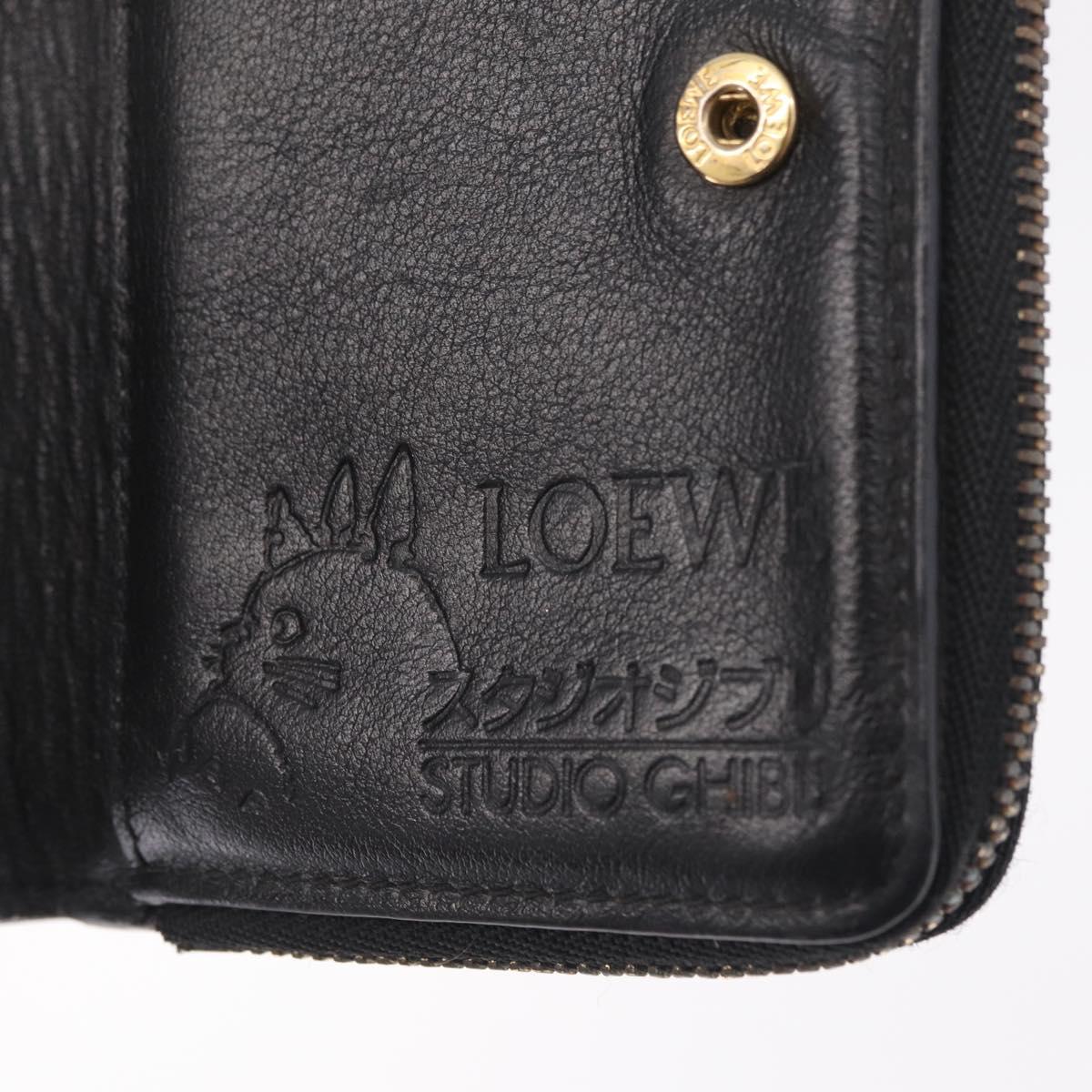 LOEWE Ghibli Howl's Moving Castle Calcifer Wallet Leather Black Auth 209245M