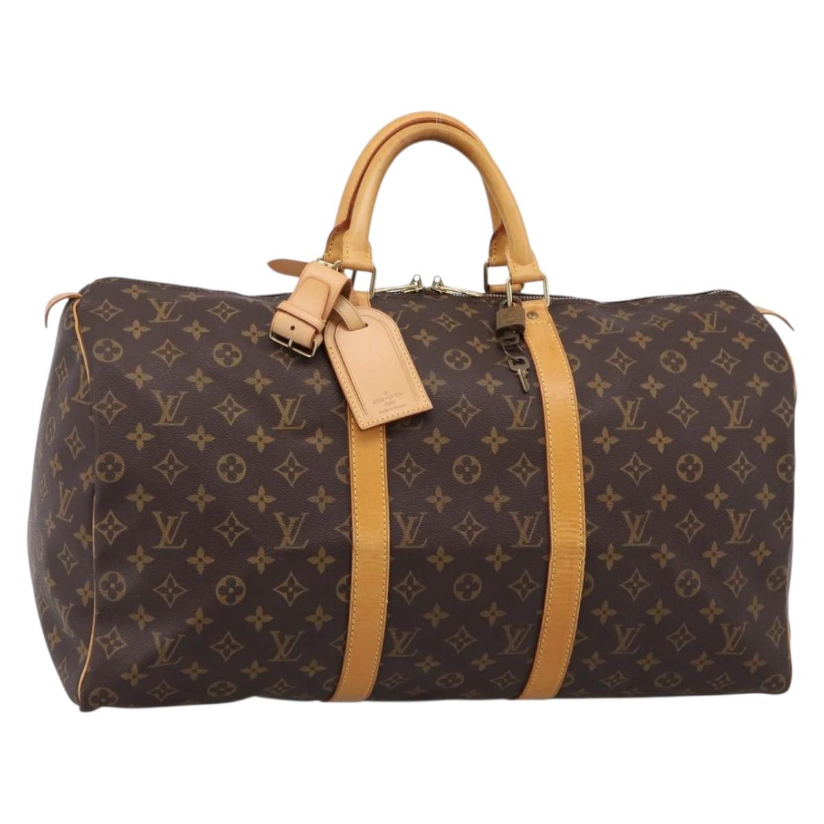 LOUIS VUITTON Monogram Keepall 50 Boston Bag M41426 LV Auth 209252A