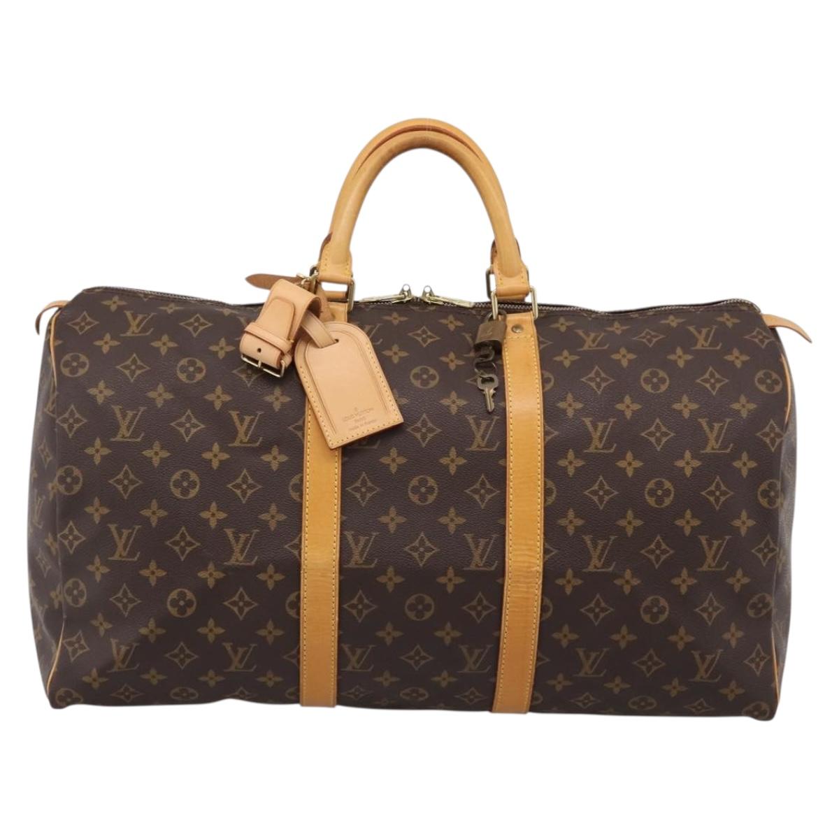 LOUIS VUITTON Monogram Keepall 50 Boston Bag M41426 LV Auth 209252A