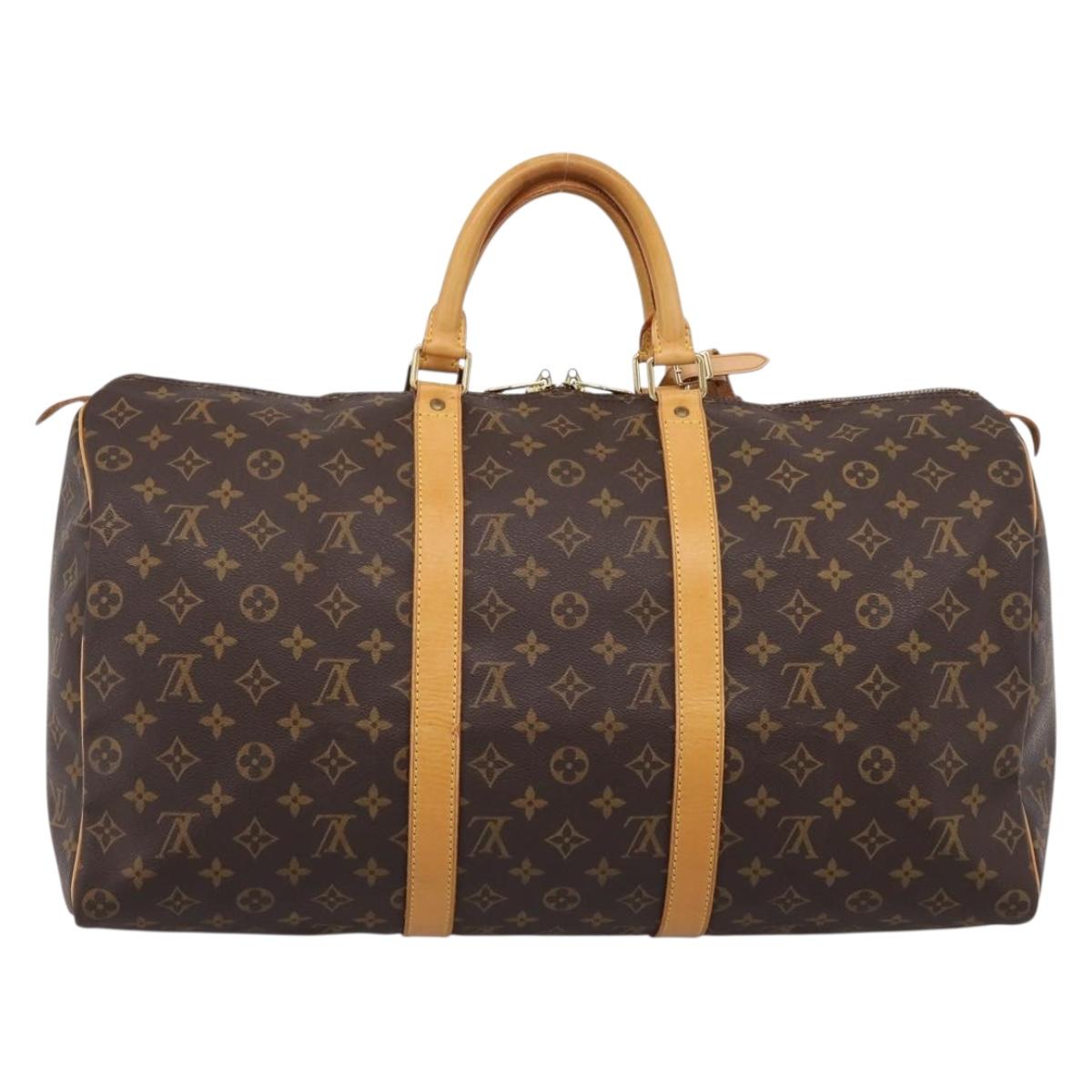 LOUIS VUITTON Monogram Keepall 50 Boston Bag M41426 LV Auth 209252A