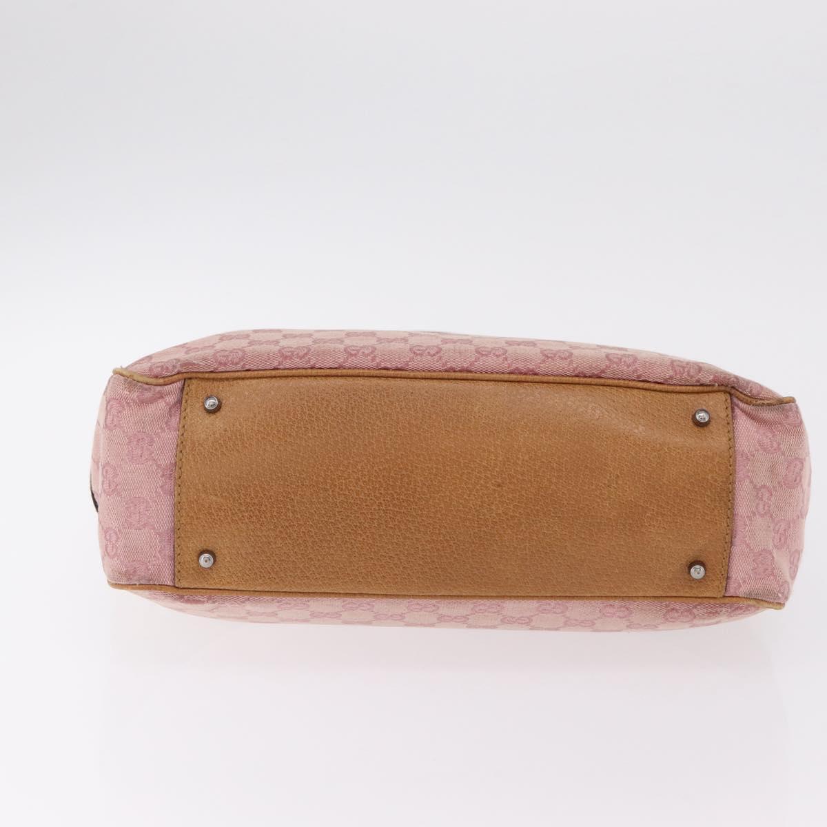 GUCCI GG Canvas Hand Bag Pink Silver 113011 Auth 209260
